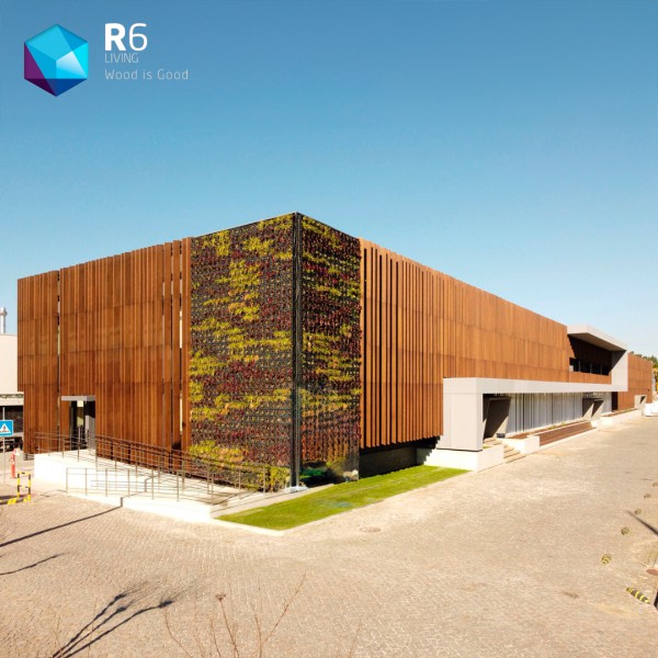 Edifício com revestimento em Bamboo